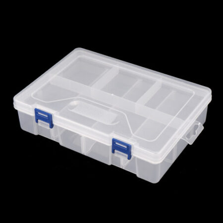 Component Storage Double Layer Box 8 Grids Clear White 230x160x60mm