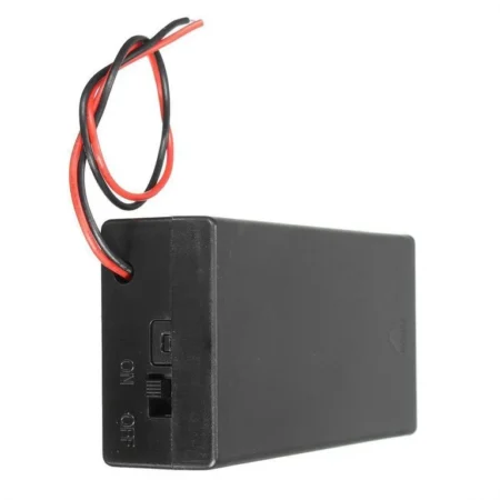 18650 x 2 Battery Holder With Cover And On/Off Switch