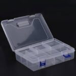 Component Storage Double Layer Box 8 Grids Clear White 230x160x60mm