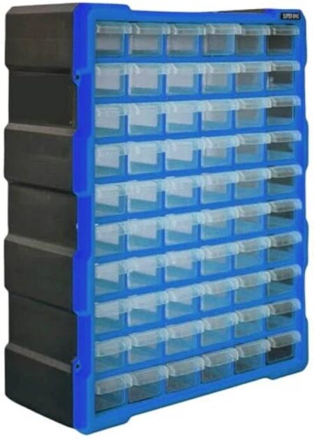 Clear Plastic Box 60 Drawers Organizer Drawer Set 38L x 16D x 47.5H cm