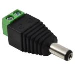 DC 5.5x2.1mm Male Power Plug to 2-Pin Screw Terminal Adapter for CCTV Camera & DC Wiring