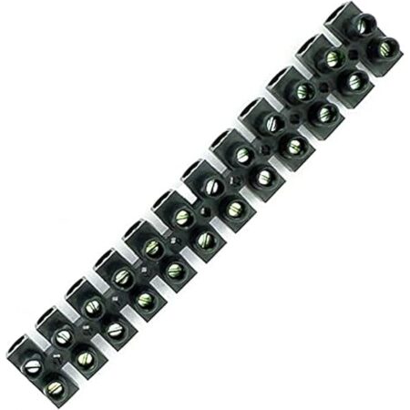 12 WAY 10A 250V 6mm ELECTRICAL WIRE SCREW Black TERMINAL BLOCK