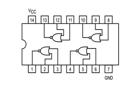 7402 Quad 2-Input NOR Gate IC (7402 IC) DIP-14 Package