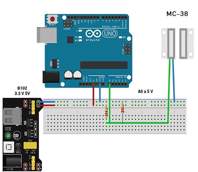 MC-38 Wired Door Window Sensor Magnetic Switch Home Alarm System (Normally When the magnet together ) 1 876 1