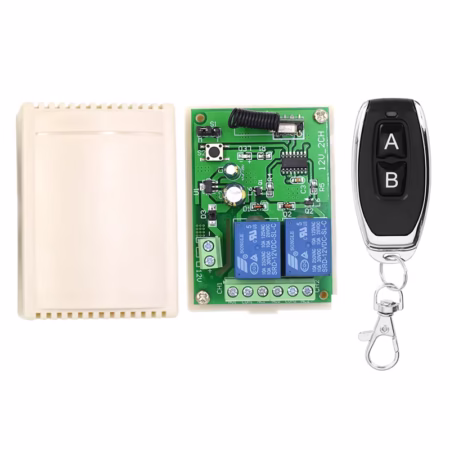 433MHz 12V 2 Channel Relay Module Wireless with RF Remote Control Switch with Battery