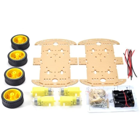 Longer version of 4 WD Double Layer Smart Car Chassis Kit Acrylic Chassis