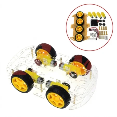 Longer version of 4 WD Double Layer Smart Car Chassis Kit Acrylic Chassis