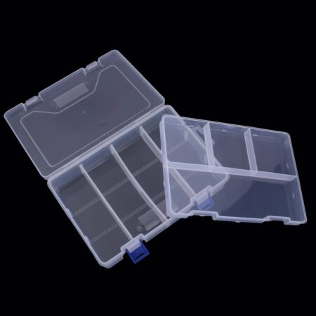 Component Storage Double Layer Box 8 Grids Clear White 230x160x60mm