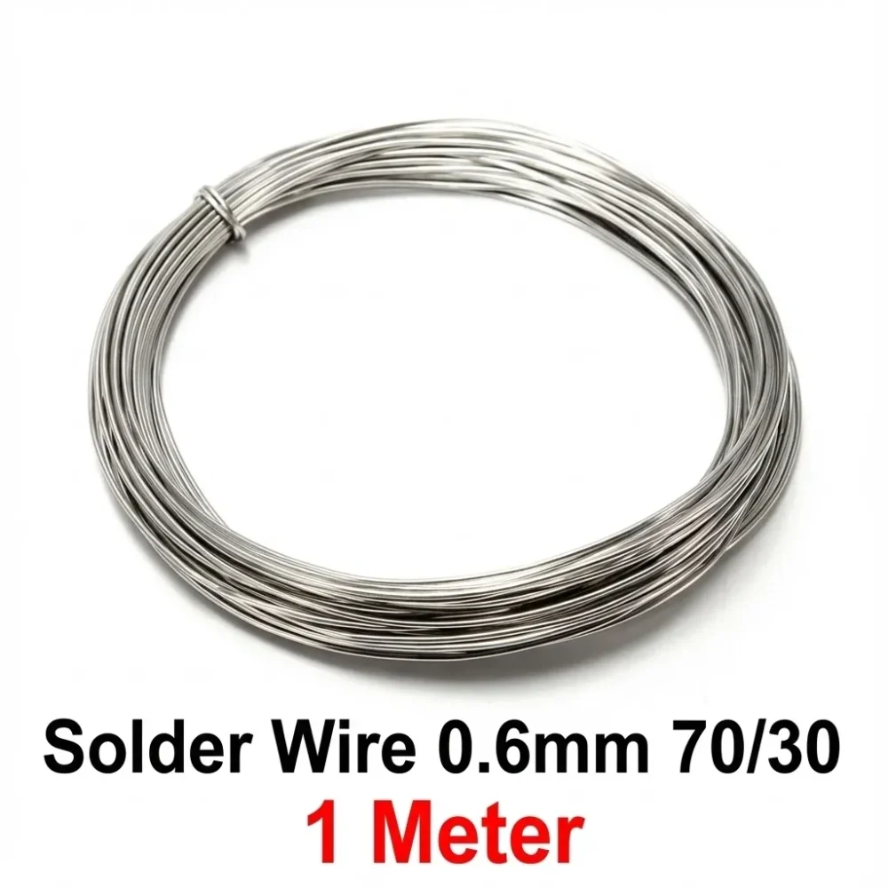 Solder Wire 0.6mm 7030 — 1 Meter High Quality, Rosin‑Core