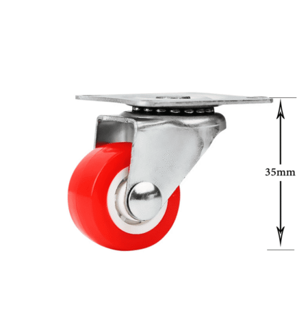 Red Caster Free Wheel 30mm for Robot | Nylon & Metal
