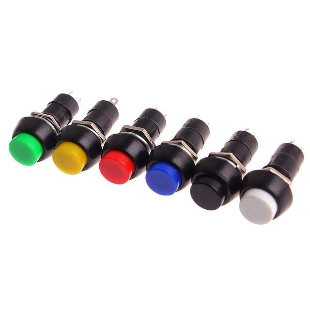 12mm 2-Pin Self-Locking Round Plastic Push Button Switch