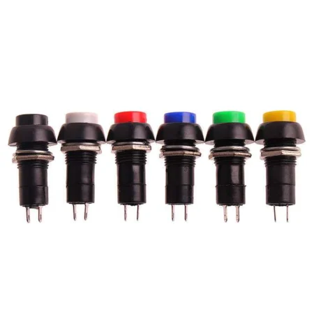 12mm 2-Pin Self-Locking Round Plastic Push Button Switch