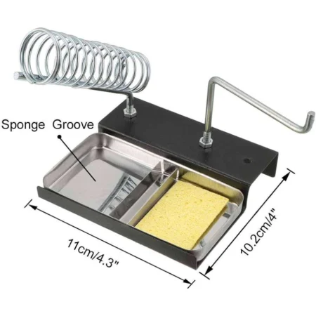 Soldering Iron Holder Dual-Compartment 10.2 × 11 × 2.12cm