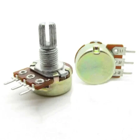 Metal Rotary Potentiometer B250K 250KΩ 3-Pin 15mm Shaft