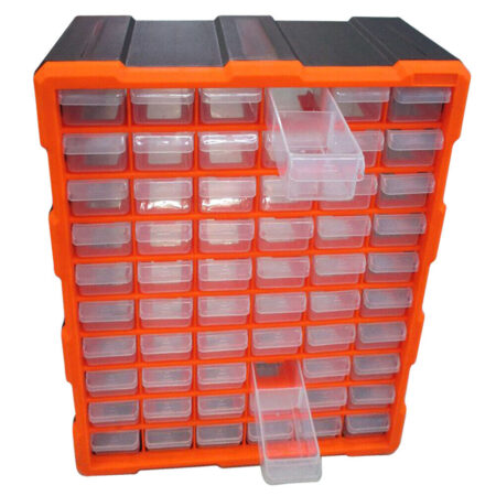 Clear Plastic Box 60 Drawers Organizer Drawer Set 38L x 16D x 47.5H cm