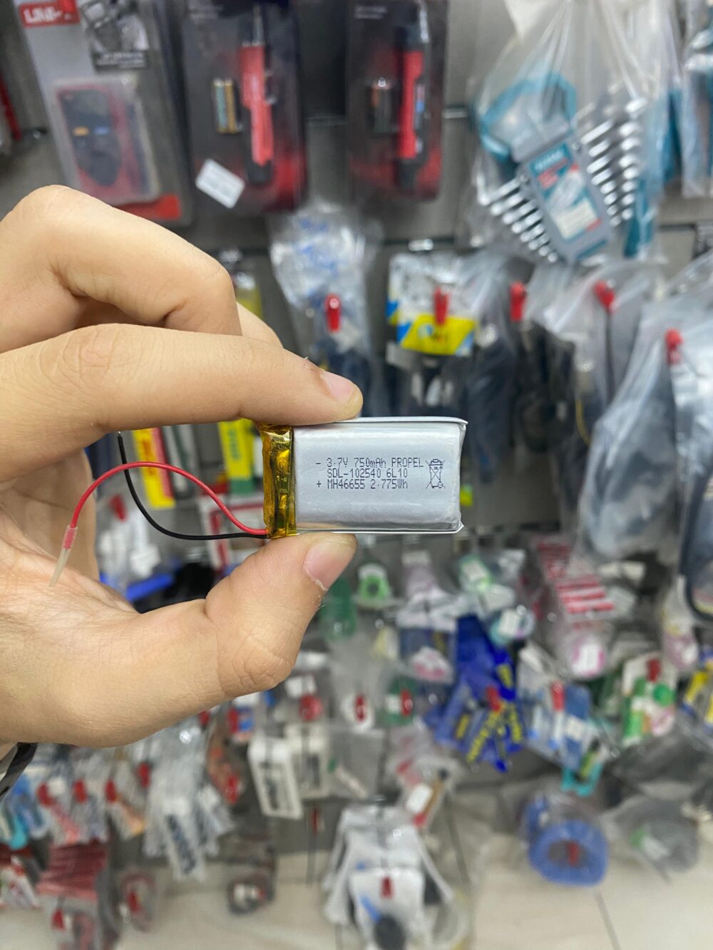 Polymer Li-Ion Single Cell Battery 3.7V 750mAh 40*25mm 102540