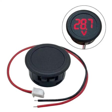 Two-wire DC 4V to 100V Digital Voltmeter (Red) Round