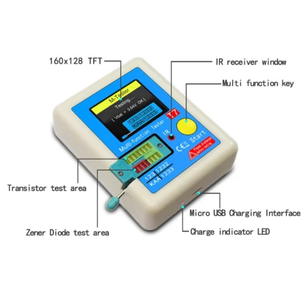 LCR-T7 New Transistor Tester TFT Diode Triode Capacitance Meter LCR ESR meter NPN PNP MOSFET IR Multifunction tester multimeter