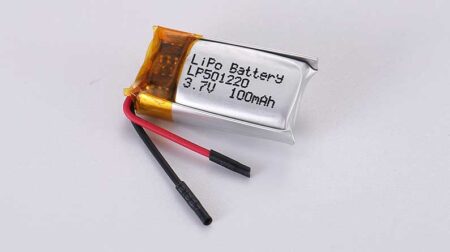 Polymer Li-Ion Single Cell Battery 3.7V 100mAh 501220 20*12*5mm 2 pin