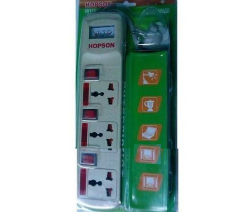 Hopson Power Strip Extension socket 3 Slots 10A 2000 Watt