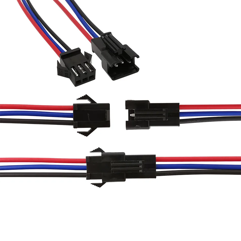 10cm Long JST SM 3Pins Plug Male to Female Wire Connector