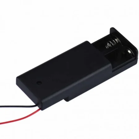 2 x 1.5V AA Battery Holder With Cover and On/Off Switch
