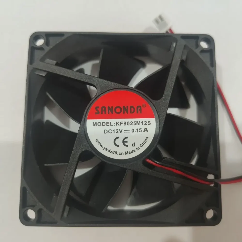 SANONDA KF8025M12S Square Fan DC 12V 0.15A 80x80x25mm 2-wire