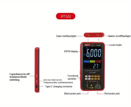 UNI-T UT122 Smart Professional Digital Multimeter Dual Display Mode NCV LIVE Tester True RMS Intelligent Multimeter