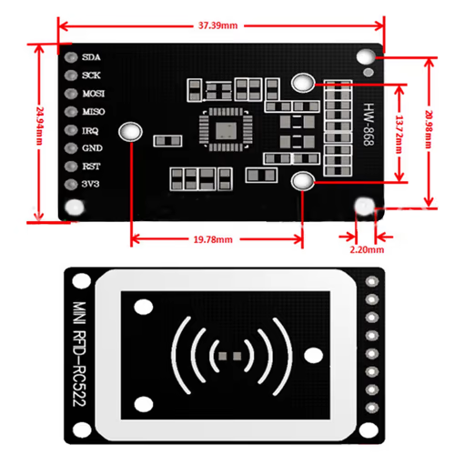 MFRC-522 RC-522 mini RC522 Antenna RFID IC Wireless Module For Arduino IC KEY SPI Writer Reader IC Card Proximity Module