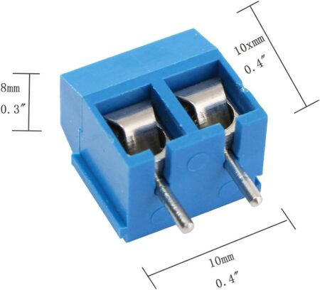 2 Pin PCB Mount Screw Terminals Block Pitch 5mm Blue