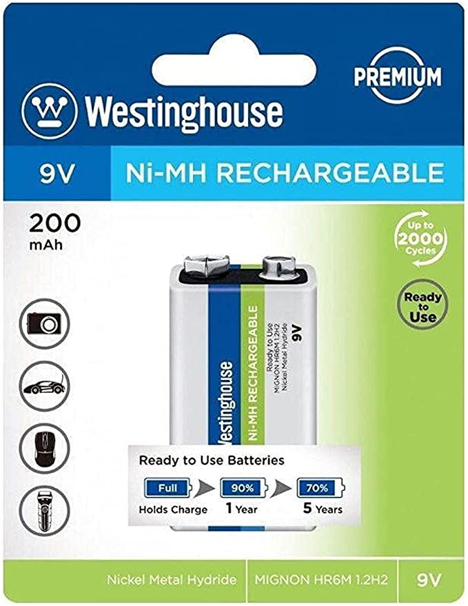 Rechargeable battery 9v 200mAh Westinghouse