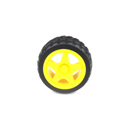 65mm Robot Car Wheel Grade B for BO DC Motors (Yellow)