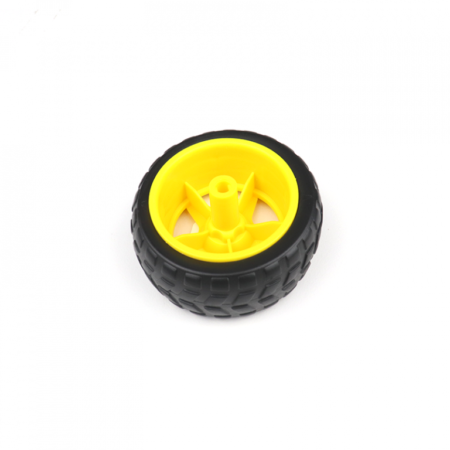 65mm Robot Car Wheel Grade B for BO DC Motors (Yellow)