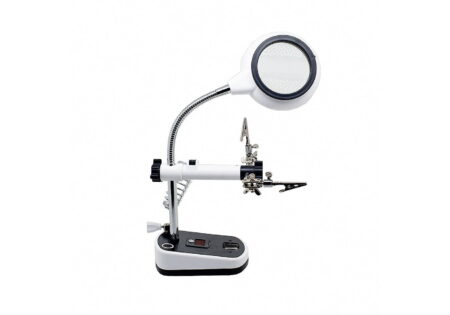 High Magnification with Auxiliary Clamp LED Magnifier MG16075-8L