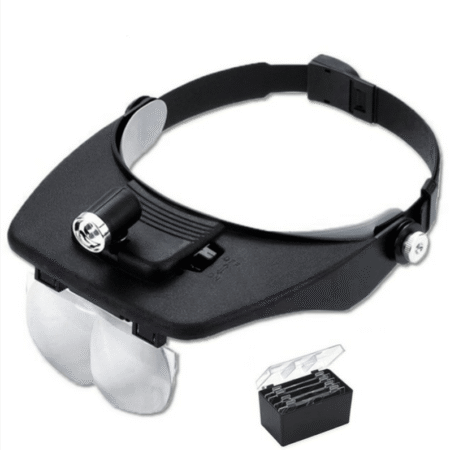 Headwear LED Magnifying Loupe Glass MG81001-A with Interchangeable Lenses