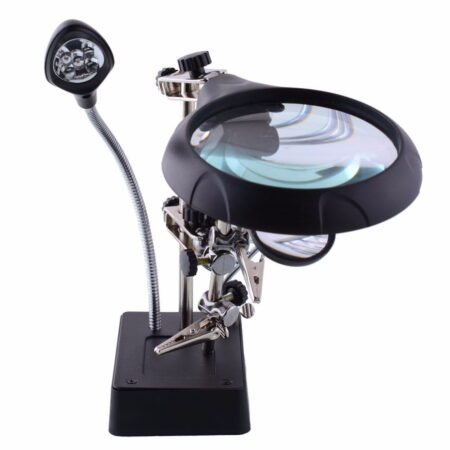 MG16129-C Welding Magnifying Glass 5 LED Auxiliary Clip Magnifier 3 In1