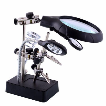 MG16129-C Welding Magnifying Glass 5 LED Auxiliary Clip Magnifier 3 In1