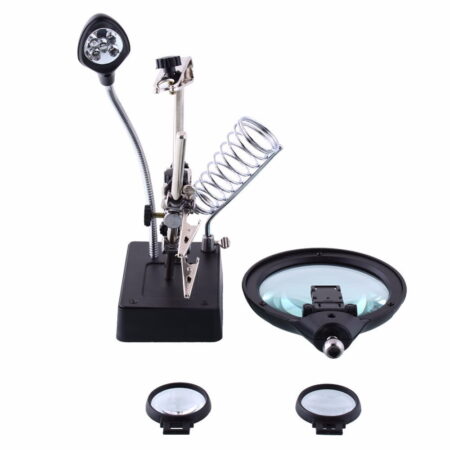 MG16129-C Welding Magnifying Glass 5 LED Auxiliary Clip Magnifier 3 In1