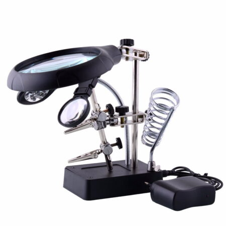 MG16129-C Welding Magnifying Glass 5 LED Auxiliary Clip Magnifier 3 In1