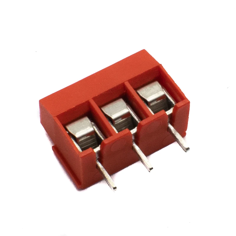 3 Pin PCB Mount Screw Terminals Block Pitch 5mm Red