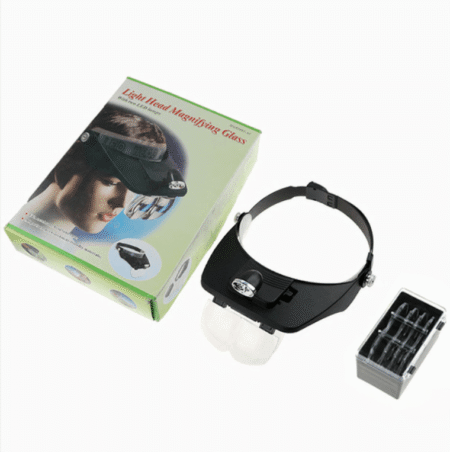 Headwear LED Magnifying Loupe Glass MG81001-A with Interchangeable Lenses
