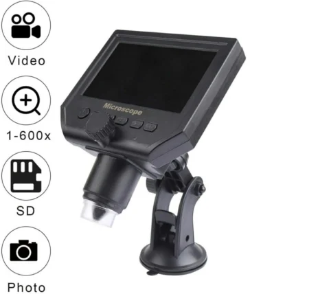 Portable 3.6MP Digital Microscope with 4.3 Inch HD LCD Display and 1-600X Zoom