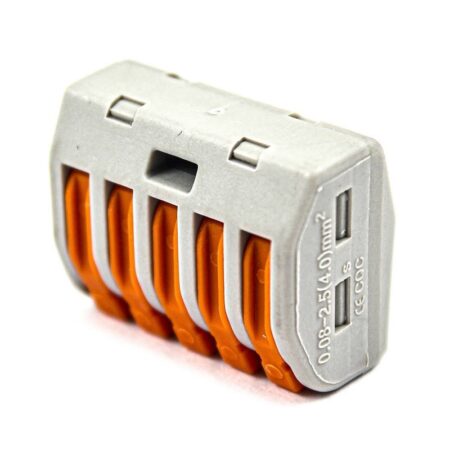 PCT-215 0.08-2.5mm 5 Pole Wire Connector Terminal Block with Spring Lock Lever for Cable Connection