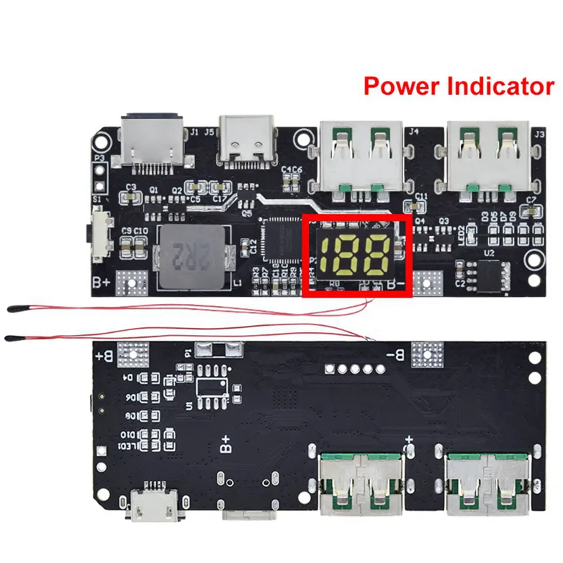 Power Bank Module LED Dual USB 5V 4.5A 22.5W Micro/Type-C USB Mobile 18650 Charging Module Temperature / Circuit Protection