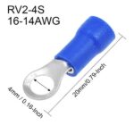 RV2-4S Insulated Electrical Crimp Terminal – Ring Spade Wire Connector – 1 Piece