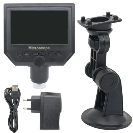 Portable 3.6MP Digital Microscope with 4.3 Inch HD LCD Display and 1-600X Zoom