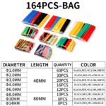 164pcs/set Heat Shrink Tubing Insulation Shrinkable Tube Color