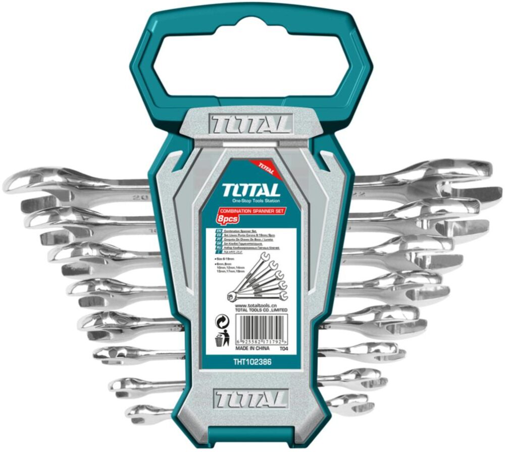 TOTAL DOUBLE OPEN END SPANNER SET 8PCS (THT102386)