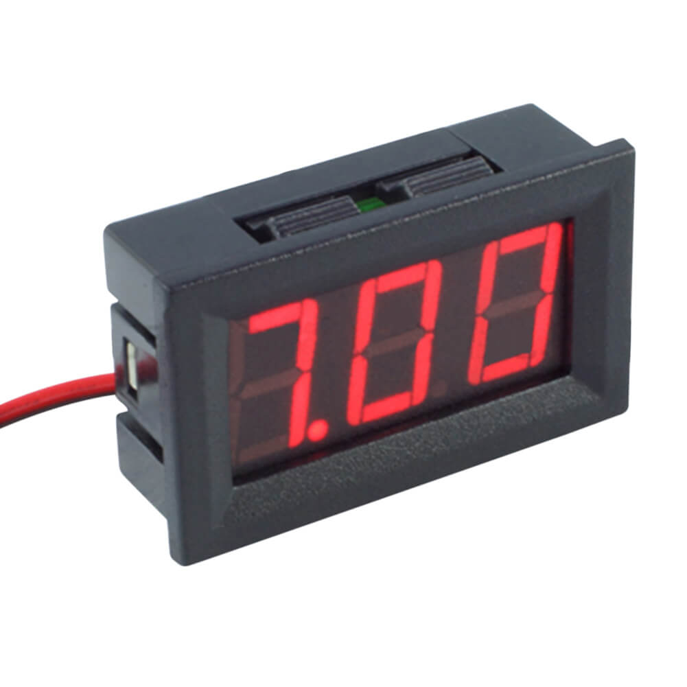 Red Two-Wire 0.56 Inch DC4.5V-30V DC Digital Display Voltmeter For Car Bicycle Motorcycle