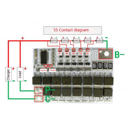 BMS 5S 100A Battery Balance Charging BMS Battery Protection Board-white